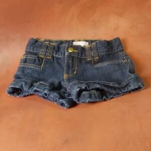 Old Navy Dark Blue Jean Shorts With Yellow Stitching
